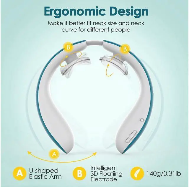Alt view image 3 of 7 - KEHIPI Intelligent Neck Massagers Portable Neck Massage with Heat,Impulse Function,Support APP and Remote Control ,Use at Home, Outdoor, Office, Car