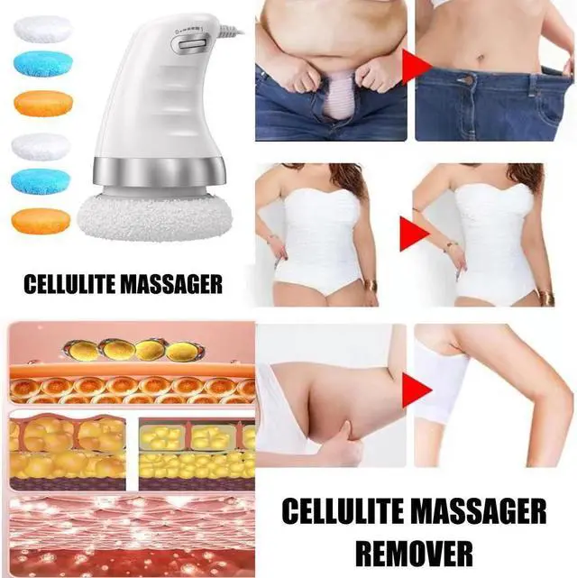 Alt view image 3 of 7 - KEHIPI Cellulite Massager Body Sculpting Machine Handheld Electric Body Cellulite Remover Massager Machine for Neck Shoulders Arm Butt Leg with 6 Massage Washable Pads White