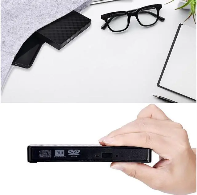 Alt view image 6 of 7 - KEHIPI External CD DVD Drive, USB 3.0 and Type-C Portable CD DVD +/-Rw Drive Reader, DVD/CD ROM Burner Rewriter, Slim Optical DVD Drive for Laptop, Desktop, Mac, Macbook, OS/ Windows/ Linux