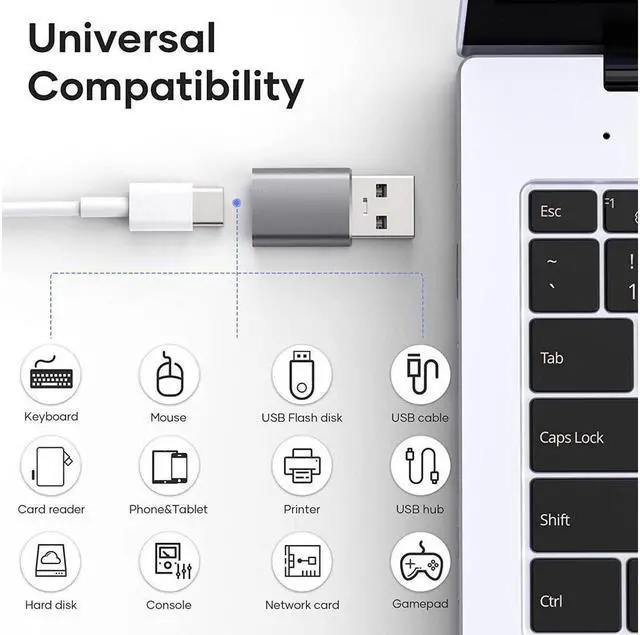 Alt view image 6 of 7 - KEHIPI 4 Pack USB C to USB Adapter (2 Pack) & USB to USB C Adapter (2 Pack), USB A to USB C 3.1 Adapter, Type C to USB Adapter Compatible with i-Phone Android Smartphones PC MacBook Pro Laptop Tablet