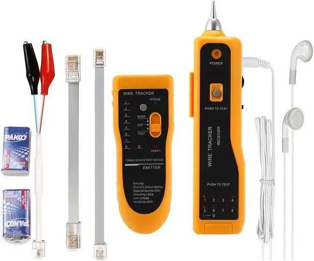 Main image of KEHIPI Ethernet Tester, Wire Tester, Wire Tracker, Ethernet Network Cable Tester Kit RJ11 RJ45 CAT5/5e CAT6 LAN Wire Tracker Portable Line Finder for Miss Wiring Disorder Cable Open and Short Circuit