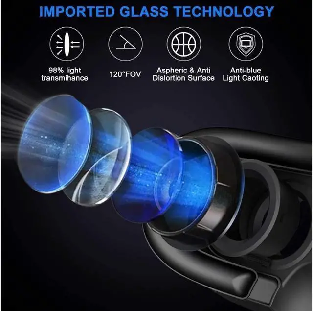 Alt view image 3 of 7 - KEHIPI Virtual Reality Headset - VR SHINECON 3D Glasses for Movies, Video, Games - VirtuReality Glasses VR Goggles for iPhone, Android and Other Phones Within 4.7-6.2 inch