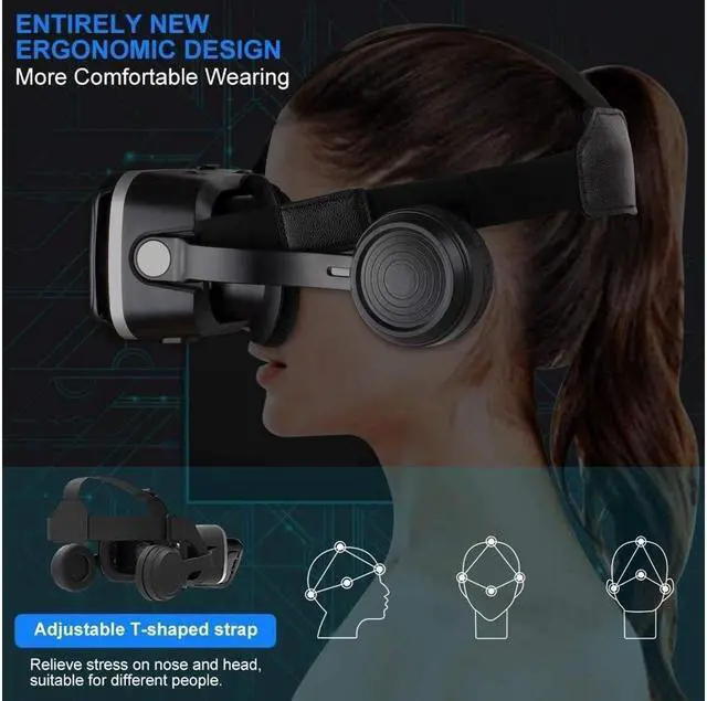 Alt view image 5 of 7 - KEHIPI Virtual Reality Headset - VR SHINECON 3D Glasses for Movies, Video, Games - VirtuReality Glasses VR Goggles for iPhone, Android and Other Phones Within 4.7-6.2 inch