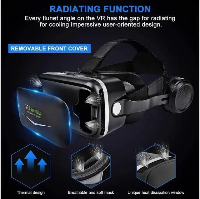Alt view image 2 of 7 - KEHIPI Virtual Reality Headset - VR SHINECON 3D Glasses for Movies, Video, Games - VirtuReality Glasses VR Goggles for iPhone, Android and Other Phones Within 4.7-6.2 inch