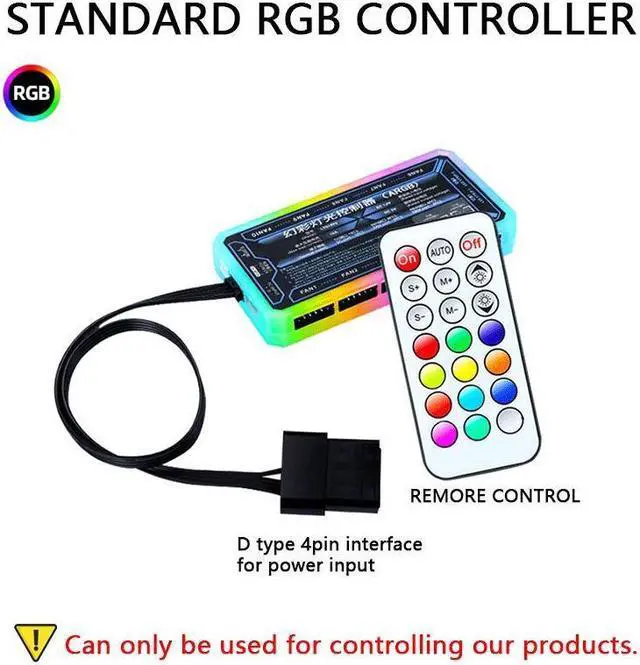 Alt view image 5 of 7 - KEHIPI 3-Pack 120mm RGB Case Fan with Remote Controller, Computer Case 12cm Cooling Fan RGB 6PIN, RGB LED Quiet High Airflow Adjustable Color LED Fan, CPU Cooler with RF Remote