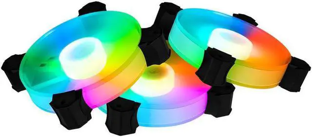Alt view image 6 of 7 - KEHIPI 3-Pack 120mm RGB Case Fan with Remote Controller, Computer Case 12cm Cooling Fan RGB 6PIN, RGB LED Quiet High Airflow Adjustable Color LED Fan, CPU Cooler with RF Remote