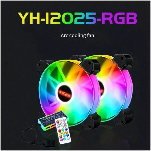Alt view image 5 of 7 - KEHIPI 6-Pack 120mm RGB Case Fan with Remote Controller, Computer Case 12cm Cooling Fan RGB 6PIN, RGB LED Quiet High Airflow Adjustable Color LED Fan, CPU Cooler with RF Remote