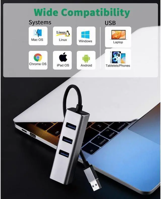 Alt view image 5 of 7 - KEHIPI USB 3.0 to RJ45 Ethernet Adapter 4 in 1 Multiport USB Hub with Gigabit Ethernet 1000Mbps RJ45 LAN Network Adapter Compatible and 3-Port USB3.0 Support Laptop PC Windows Linux MacOS, and More