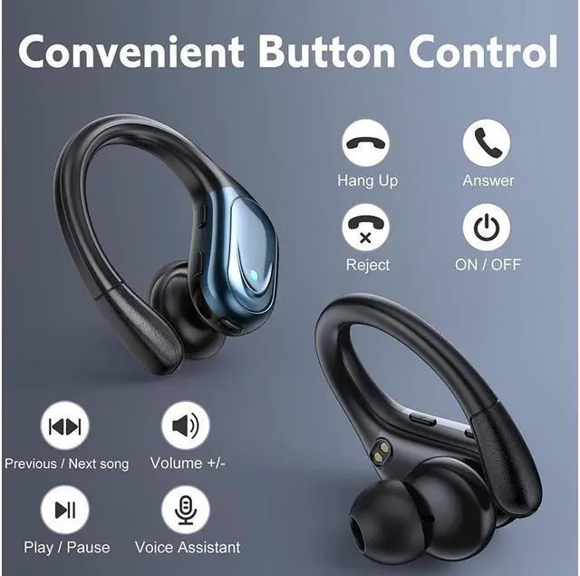 Alt view image 3 of 7 - KEHIPI Wireless Earbuds, in Ear Bluetooth Headphones with Built-in Mic, 75Hrs Playtime Sport Earphones with Digital Display & CVC 8.0, IPX7 Waterproof Over-Ear Headphones for Workout Running Outdoor