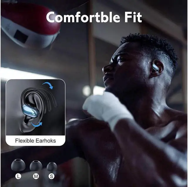 Alt view image 7 of 7 - KEHIPI Wireless Earbuds, in Ear Bluetooth Headphones with Built-in Mic, 75Hrs Playtime Sport Earphones with Digital Display & CVC 8.0, IPX7 Waterproof Over-Ear Headphones for Workout Running Outdoor