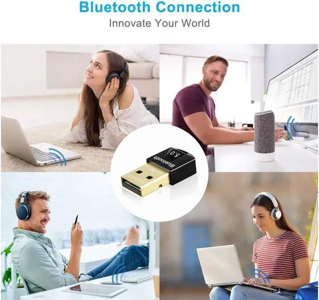 Alt view image 7 of 7 - KEHIPI Bluetooth Adapter for PC, Hannord USB Mini Bluetooth 5.0 Dongle for Computer Desktop Wireless Transfer for Laptop Bluetooth Headphones Headset Speakers Keyboard Mouse Printer Windows 10/8.1/8/7
