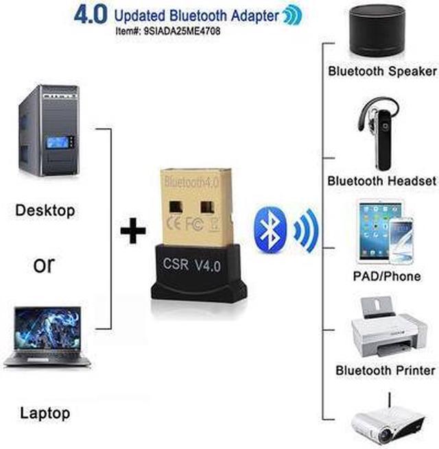 Alt view image 2 of 7 - KEHIPI High Performance Bluetooth 4.0 Adapter, Wireless Bluetooth CSR 4.0 Dongle Adapter Compatible with Windows 10, 8.1 / 8, 7, Vista, XP, 32/64 Bit and Classic Bluetooth, Stereo Headset Compatible