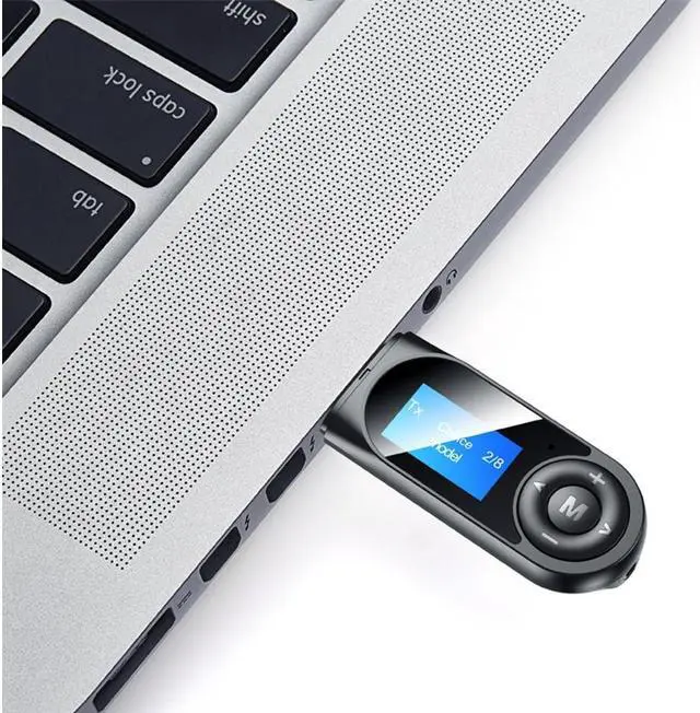 Alt view image 2 of 7 - KEHIPI USB Adapter Bluetooth 5.0 Audio Receiver Transmitter AUX 3.5MM Music Stereo Wireless Adapters for Car TV PC Speaker Adaptador (Color: Black)