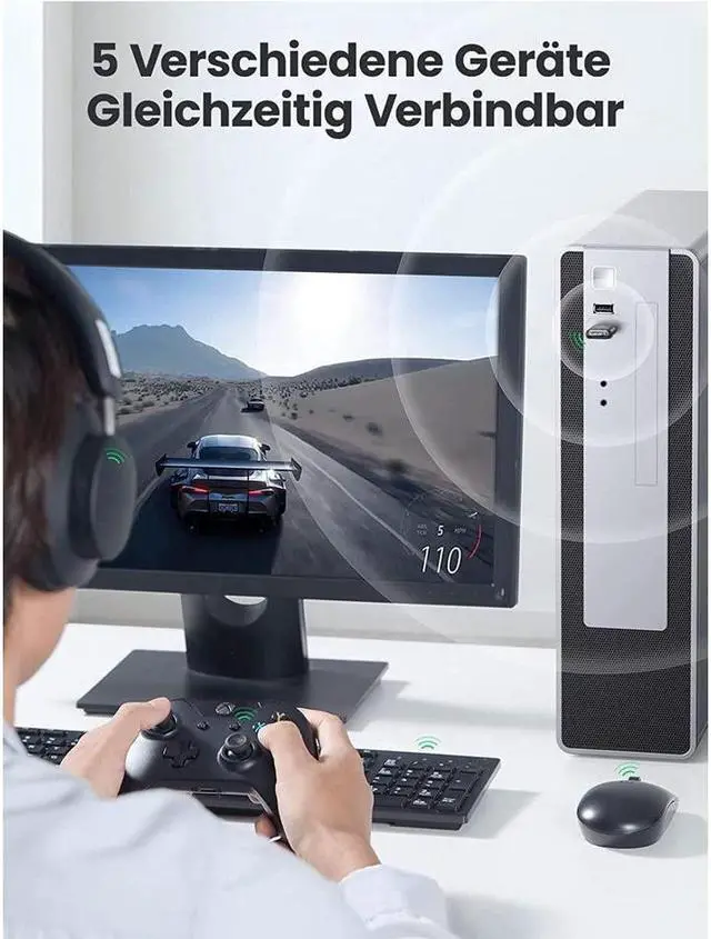 Alt view image 5 of 7 - KEHIPI USB Bluetooth Adapter for PC, USB Bluetooth 5.3 Dongle EDR Bluetooth Stick for PC, Desktop, Laptop Compatible with Windows 11/10/8.1/7