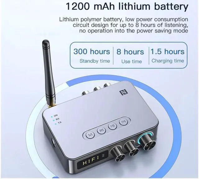 Alt view image 2 of 7 - KEHIPI 4-in-1 Bluetooth 5.1 Transmitter Receiver for TV Wireless Bluetooth Adapter with Optical AUX RCA 6.5 Mic Connection, Low Latency NFC Audio Adapter with FM Radio Simultaneously for Home PartyKTV