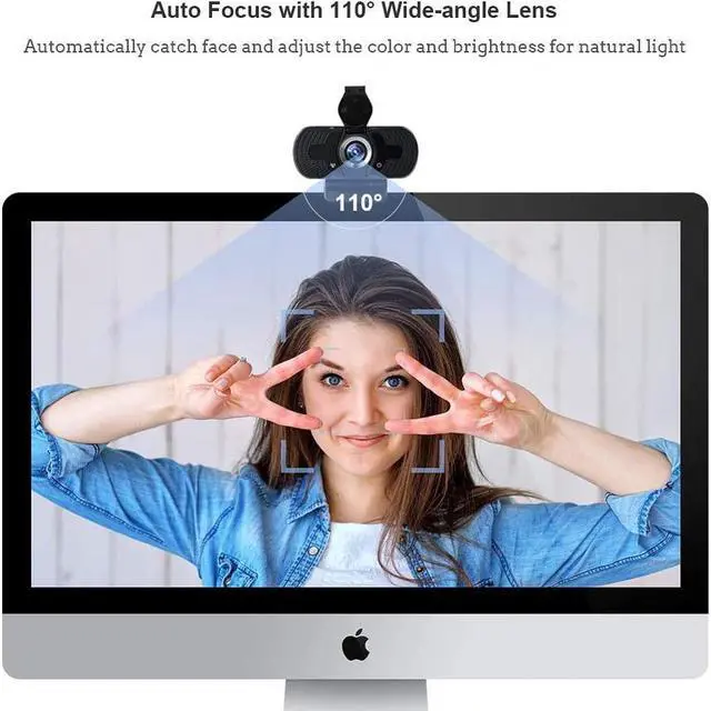 Alt view image 3 of 7 - KEHIPI 1080P Webcam for PC, Full HD Computer Camera with Cover, USB Web Cam with Microphone, Cover, Expandable Tripod, Streaming Camera for Skype, Streaming, Teleconference etc.