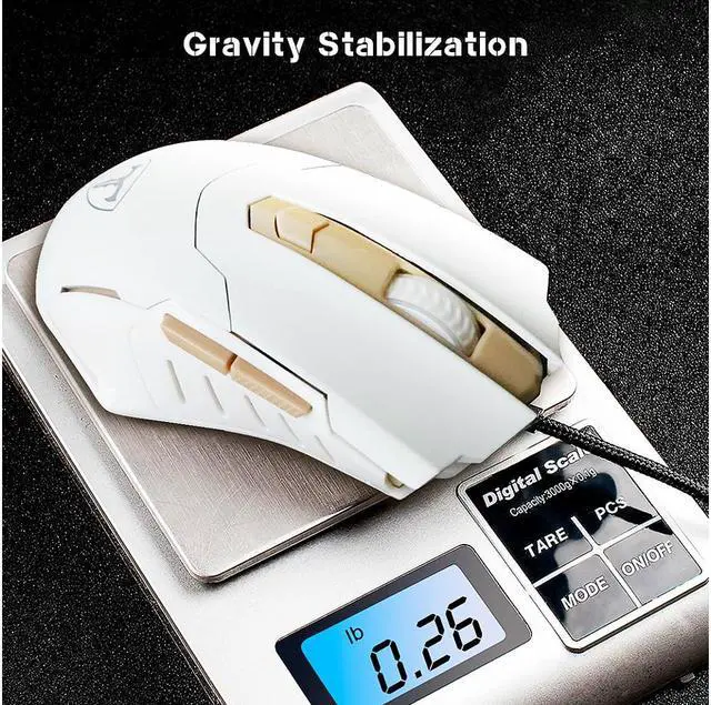 Alt view image 6 of 6 - KEHIPI Gaming Mouse Wired Breathing Light Ergonomic Game USB Computer Mice Multicolor Gamer Desktop Laptop PC Gaming Mouse, 6 Buttons for Windows 7/8/10/XP Vista Linux, Black White