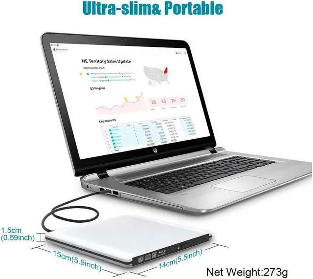 Alt view image 6 of 7 - KEHIPI External 3D Blu ray CD DVD Drive, Portable USB 3.0 and Type-C Blu-ray CD/DVD+/-RW Burner Player Writer Reader Rewriter for PC Netbook Laptop Desktop with Mac OS Windows XP/7/8/10 Silver