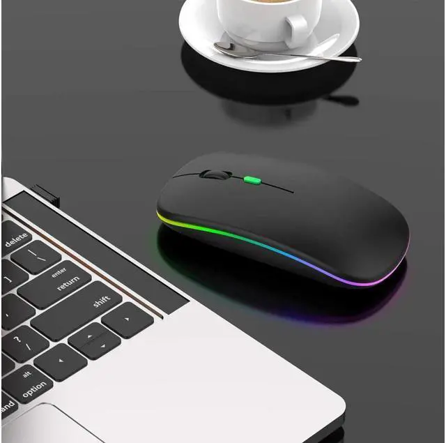 Alt view image 7 of 7 - KEHIPI LED Bluetooth Wireless Mouse,Bluetooth Mouse for MacBook Pro,Bluetooth Mice for MacBook Air,Rechargeable Wireless Mouse for MacBook, Laptop, Mac,ipad,ipad Pro (Black)