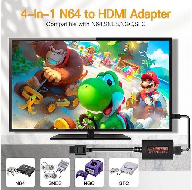 Alt view image 5 of 6 - KEHIPI N64 to HDMI, Nintendo 64 HDMI Adapter, N64 HDMI Converter for N64, Game Cube to HDTV, S-Video Signal Output, No Additional Power Supply, Plug and Play