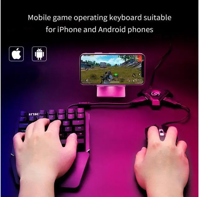 Alt view image 2 of 6 - KEHIPI One Handed Mechanical Gaming Keyboard , Mechanical Portable RGB LED Backlit Game Keyboard with Keypad for LOL/PUBG/Wow/Dota/OW/Fps Game, Blue Switches, 35 Keys