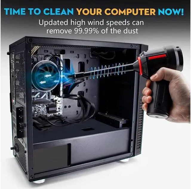 Alt view image 4 of 6 - KEHIPI Compressed Air Duster & Mini Vacuum Keyboard Cleaner 3-in-1, New Generation Canned Air Spray, Portable Electric Air Can, Cordless Blower Computer Cleaning Kit