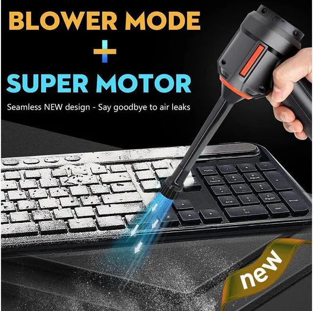 Alt view image 3 of 6 - KEHIPI Compressed Air Duster & Mini Vacuum Keyboard Cleaner 3-in-1, New Generation Canned Air Spray, Portable Electric Air Can, Cordless Blower Computer Cleaning Kit