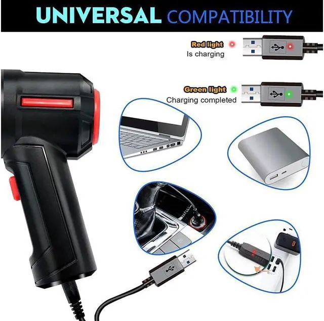 Alt view image 5 of 6 - KEHIPI Compressed Air Duster & Mini Vacuum Keyboard Cleaner 3-in-1, New Generation Canned Air Spray, Portable Electric Air Can, Cordless Blower Computer Cleaning Kit