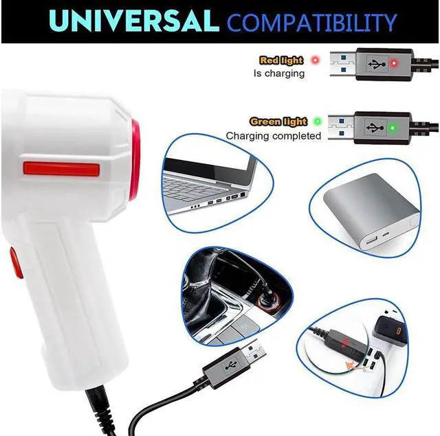 Alt view image 5 of 6 - KEHIPI Compressed Air Duster & Mini Vacuum Keyboard Cleaner 3-in-1, New Generation Canned Air Spray, Portable Electric Air Can, Cordless Blower Computer Cleaning Kit White