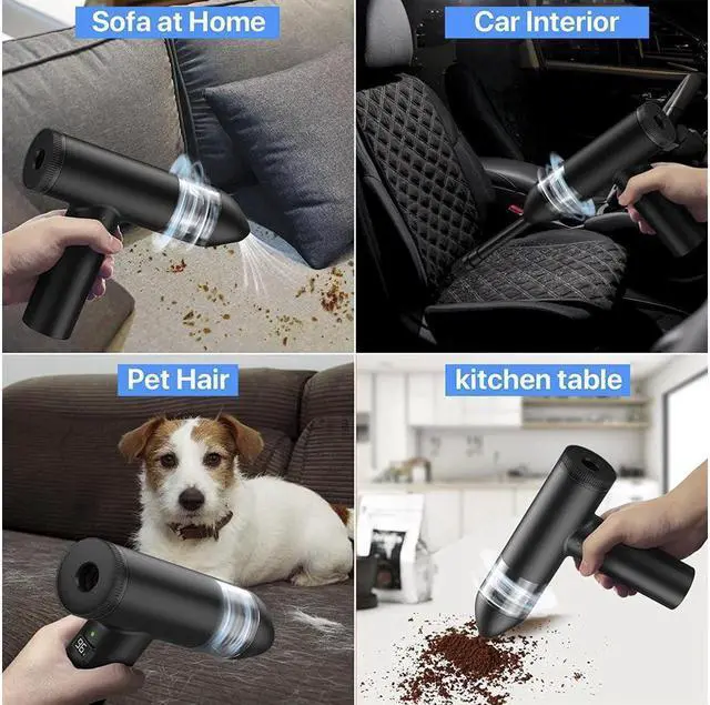 Alt view image 4 of 7 - KEHIPI Compressed Air Duster, 102000RPM Electric Air Duster & Vacuum Cleaner 2 in 1 Rechargeable 7800mAh Cordless, Keyboard and Computer Cleaner, Replaces Compressed Air Cans (Black)