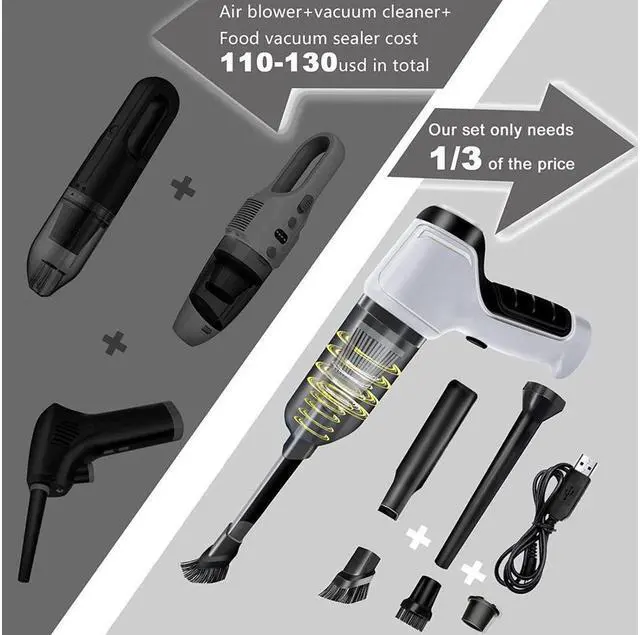 Alt view image 5 of 6 - KEHIPI Compressed Air Duster, Keyboard Cleaner, 3-in-1 Mini Vacuum, 36000 RPM Electric Canned Air Kit,Cordless Air Can for Computer Desk Electronics Dust Cleaning, Air Blower with Rechargeable Battery