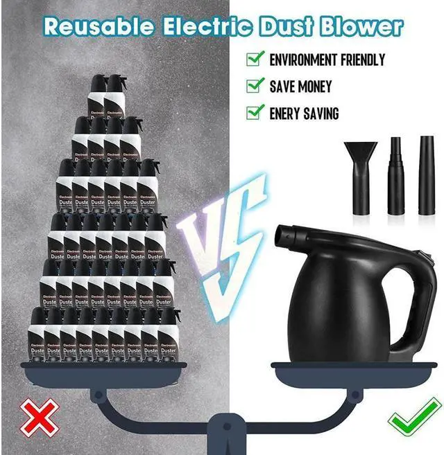 Alt view image 4 of 7 - KEHIPI Air Blower for Computer - Electric Air Duster, 600W High Power Portable Compressed Air Duster Cans for Laptop, PC,Computer, Car, Hairs, Crumbs, Scraps Cleaner