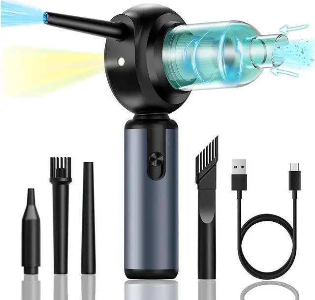 Main image of KEHIPI Compressed Air Duster, Electric Air Duster 50000RPM Rechargeable, Cordless Air Blower and Vacuum Cleaner 2-in-1 Replaces Compressed Air Cans Canned Air for Cleaning Computer Keyboard Camera