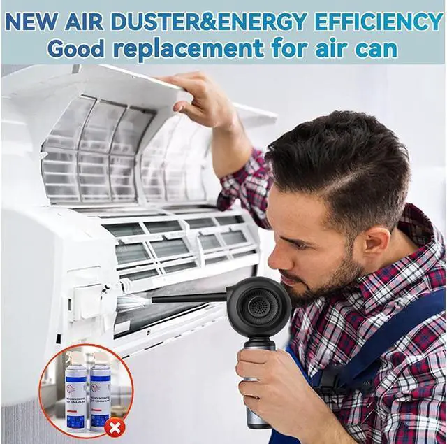 Alt view image 6 of 7 - KEHIPI Compressed Air Duster, Electric Air Duster 50000RPM Rechargeable, Cordless Air Blower and Vacuum Cleaner 2-in-1 Replaces Compressed Air Cans Canned Air for Cleaning Computer Keyboard Camera