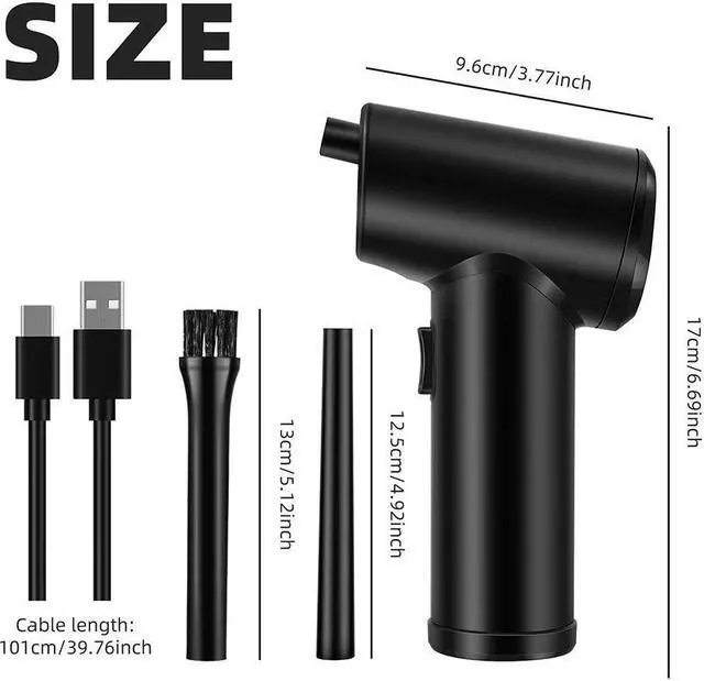 Alt view image 7 of 7 - KEHIPI Cordless Air Duster Portable Air Blower for Computer with 40000 RPM Motor Electric Compressed Air Duster for Keyboard Laptop PC Camera Cleaning, 6000mAh Battery, Type-C Fast Charging