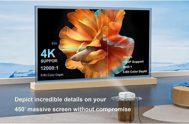 Alt view image 4 of 6 - KEHIPI Auto-Focus Projector with WiFi 6 and Bluetooth: 490 ANSI 19000L Native 1080P Outdoor Movie Projector 4k Support,Auto 6D Keystone&50% Zoom,Portable Smart Home LED Video Projector for Phone/PC