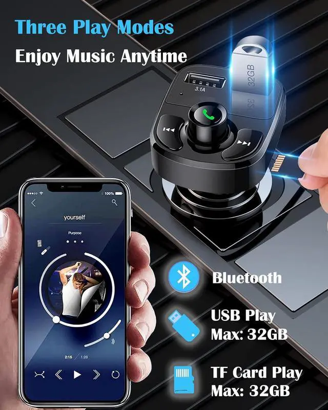Alt view image 4 of 7 - KEHIPI Handsfree Call Car Charger,Wireless Bluetooth FM Transmitter Radio Receiver,Mp3 Audio Music Stereo Adapter,Dual USB Port Charger Compatible for All Smartphones,Samsung Galaxy,LG,HTC,etc.