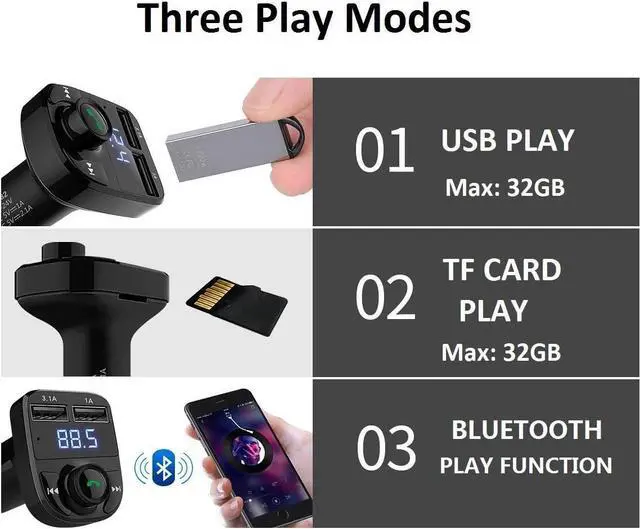 Alt view image 6 of 7 - KEHIPI Handsfree Call Car Charger,Wireless Bluetooth FM Transmitter Radio Receiver,Mp3 Audio Music Stereo Adapter,Dual USB Port Charger Compatible for All Smartphones,Samsung Galaxy,LG,HTC,etc.