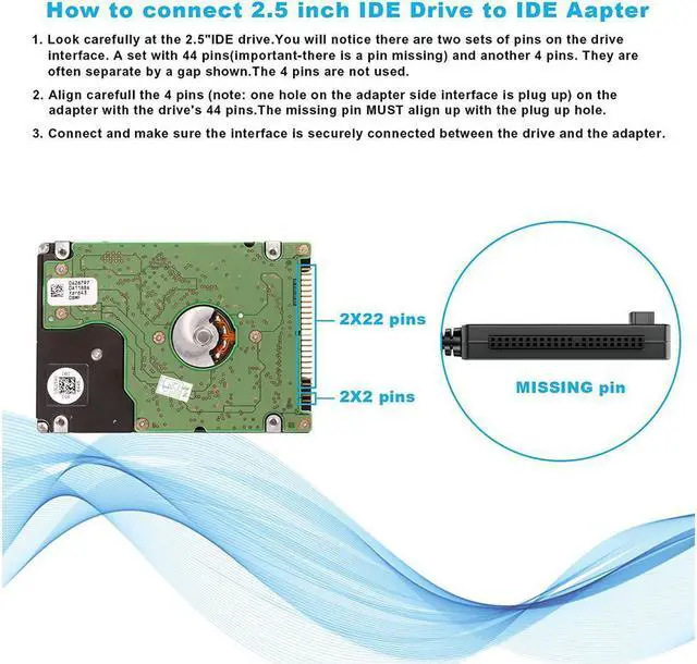 Alt view image 4 of 7 - KEHIPI SATA/PATA/IDE Drive to USB 2.0 Adapter Converter Cable for Hard Drive Disk HDD 2.5" 3.5", Compatible with USB 1.1/2.0/3.0, with External AC Power Adapter Included