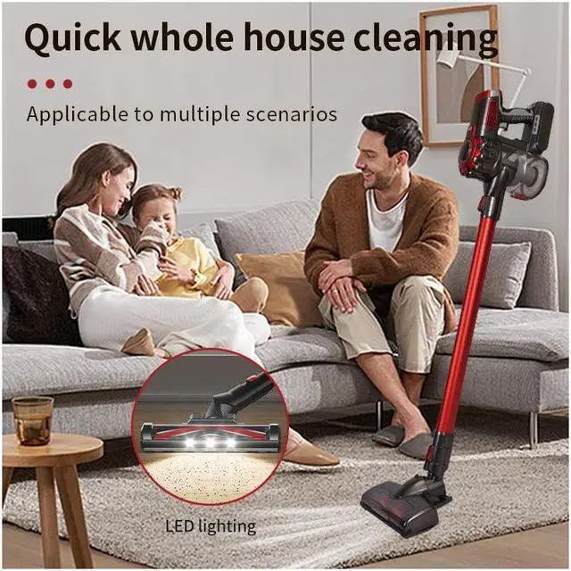 Alt view image 5 of 7 - KEHIPI Cordless Vacuum Cleaner with 2 Power Modes, 20Kpa/2000W Powerful Cordless Stick Vacuum with Self-Standing, Lightweight Handheld Quiet Vacuum Cordless for Pet Hair, Carpet & Hardwood Floor