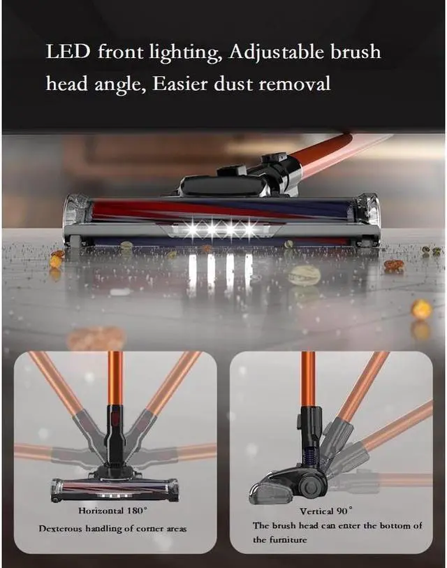 Alt view image 4 of 7 - KEHIPI Cordless Vacuum Cleaner, 4 in 1 Stick Vacuum Cleaner, Handheld Lightweight Vacuum Cleaner for Home Hard Floor Carpet Pet Hair car