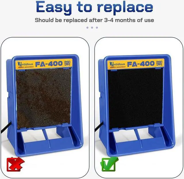 Alt view image 4 of 6 - KEHIPI 5 Pack Activated Carbon Filters for Fume Extractor Solder Smoke Absorber Portable Filter, Soldering DIY Fan Extraction Equipment for Brazing Welding Soldering, Fume Prevention Remover