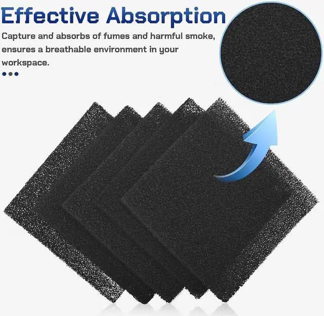 Alt view image 2 of 6 - KEHIPI 5 Pack Activated Carbon Filters for Fume Extractor Solder Smoke Absorber Portable Filter, Soldering DIY Fan Extraction Equipment for Brazing Welding Soldering, Fume Prevention Remover