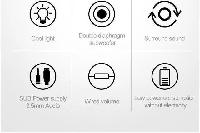 Alt view image 6 of 7 - KEHIPI Computer Speakers S3 USB Light Double Gaming RGB Speakers PC Wired 2.0 USB Powered Volume Control Stereo Mini Speaker 3.5mm Aux Input for Desktop PC Ph