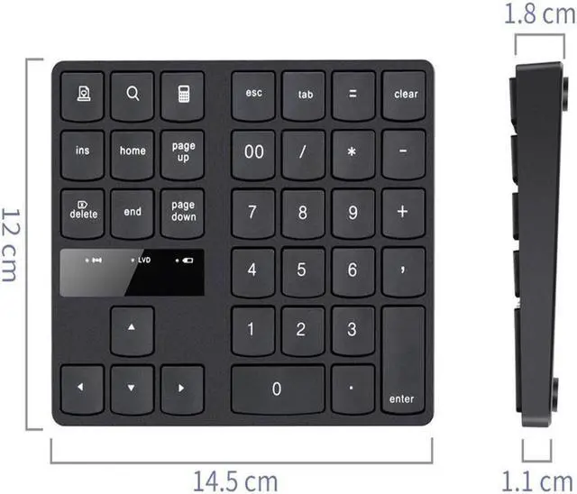 Alt view image 5 of 5 - KEHIPI 2.4G USB Wireless Numeric Keypad 35 Keys Charging Digital Keyboard Notebook Laptop Mini Numpad