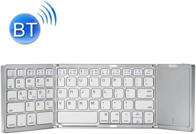 Main image of KEHIPI B089T Foldable Bluetooth Keyboard Rechargeable with Touchpad(Silver)