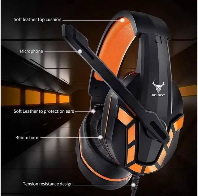 Alt view image 3 of 7 - KEHIPI PS4 Gaming Headset with Mic for Xbox One, PS5, PC, Mobile Phone and Notebook, Controllable Volume Gaming Headphones with Soft Earmuffs, Headphones for Kid