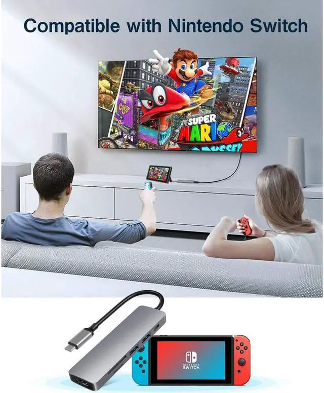 Alt view image 4 of 7 - KEHIPI USB C Hub, Type C Hub, TOTU 6-in-1 4K USB C to HDMI, 1 USB3.0, 1 USB2.0, Micro SD/TF Card Reader, USB-C PD 3.0, Compatible for Mac Pro and Other Type C Laptops