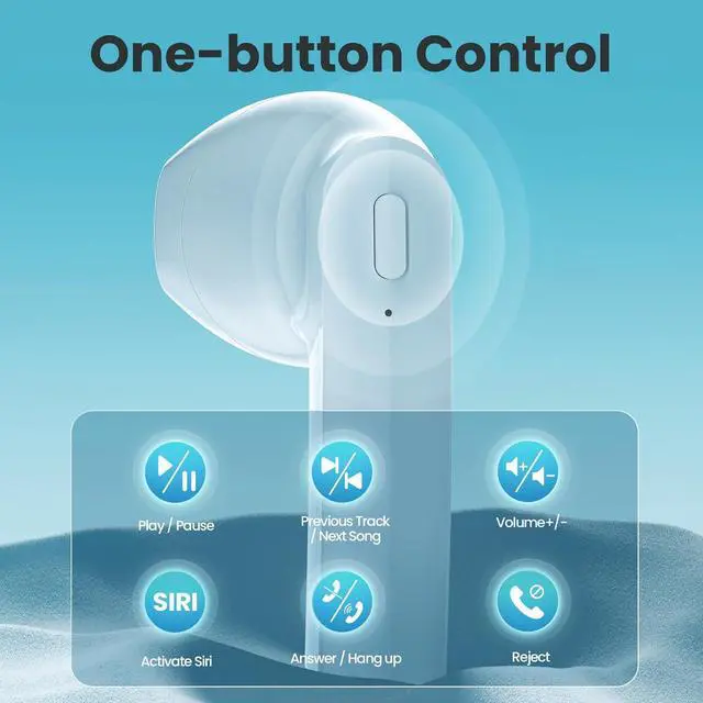 Alt view image 6 of 6 - KEHIPI Wireless Earbuds, Bluetooth 5.3 Headphones Ear buds with 50Hrs Battery Life Deep Bass Earphones with Wireless Charging Case & LED Power Display Waterproof Microphone Headset for TV Tablet Phone