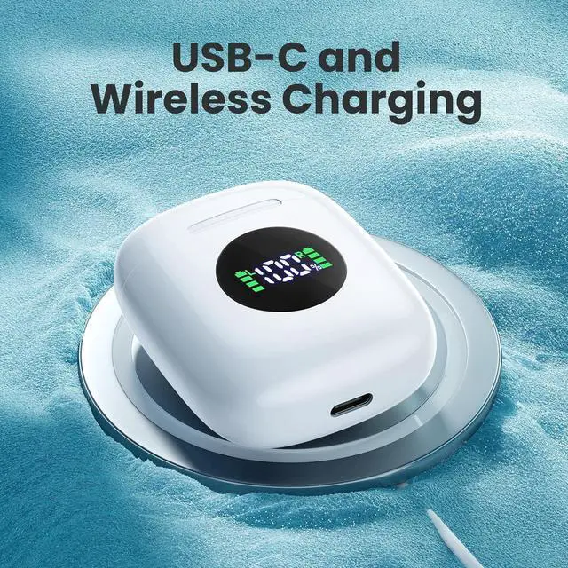 Alt view image 2 of 6 - KEHIPI Wireless Earbuds, Bluetooth 5.3 Headphones Ear buds with 50Hrs Battery Life Deep Bass Earphones with Wireless Charging Case & LED Power Display Waterproof Microphone Headset for TV Tablet Phone